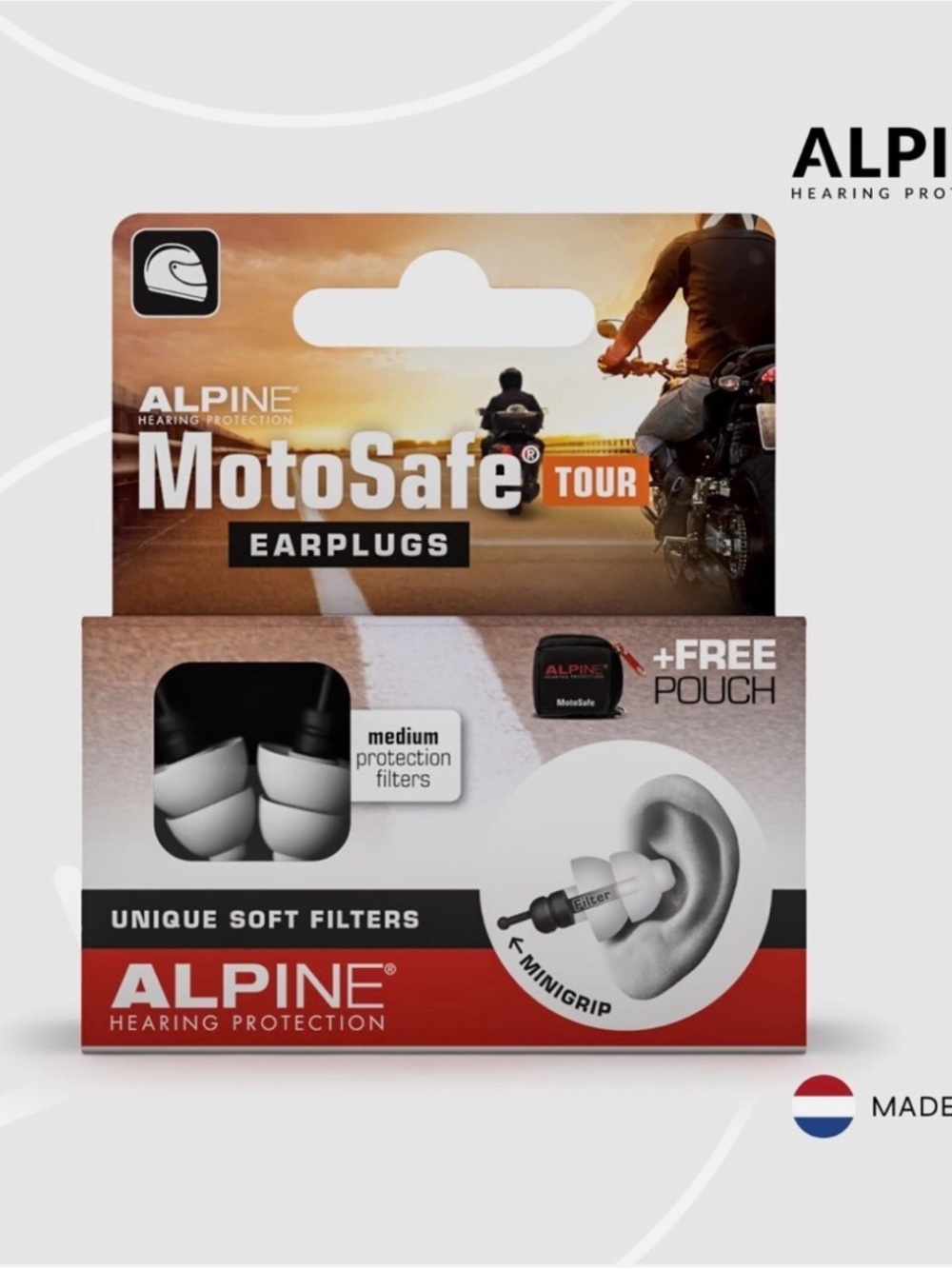 Alpine MotoSafe Tour Earplugs 2 Pack New Sealed Motorcycle Noise Reduction